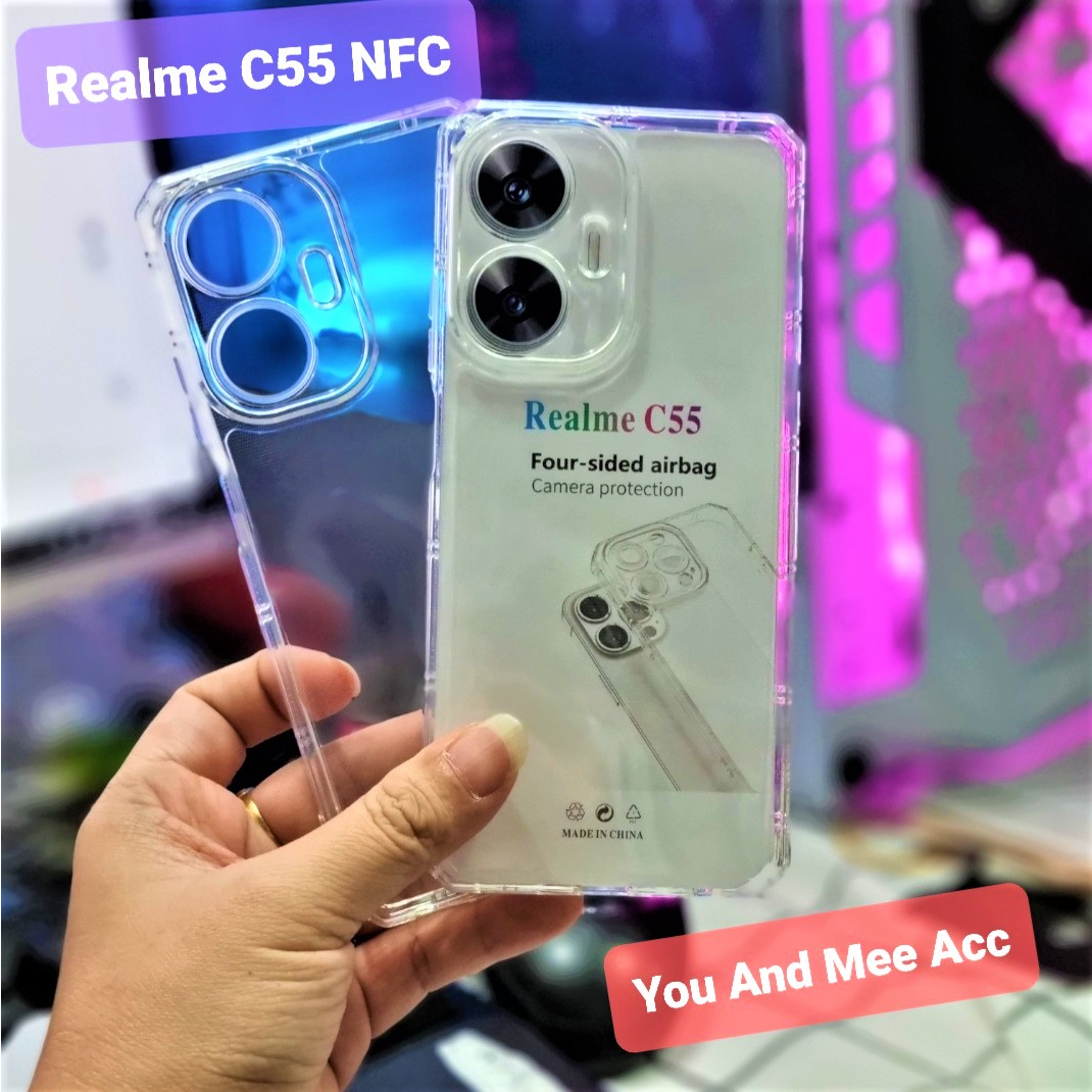 TERBARU TPU TEBAL Case KOTAK REALME C55 NFC Softcase Bening Crack/Soft Casing AirBag Anti Fall Protecth Camera/Silikon-Silicon-Silicone Glossy Transparent-Transparan Bumper KINGKONG HD SQUARE EDGE CLEAR Galaxy Original ORI Murah 5G 4G C 55 Bagus Murah