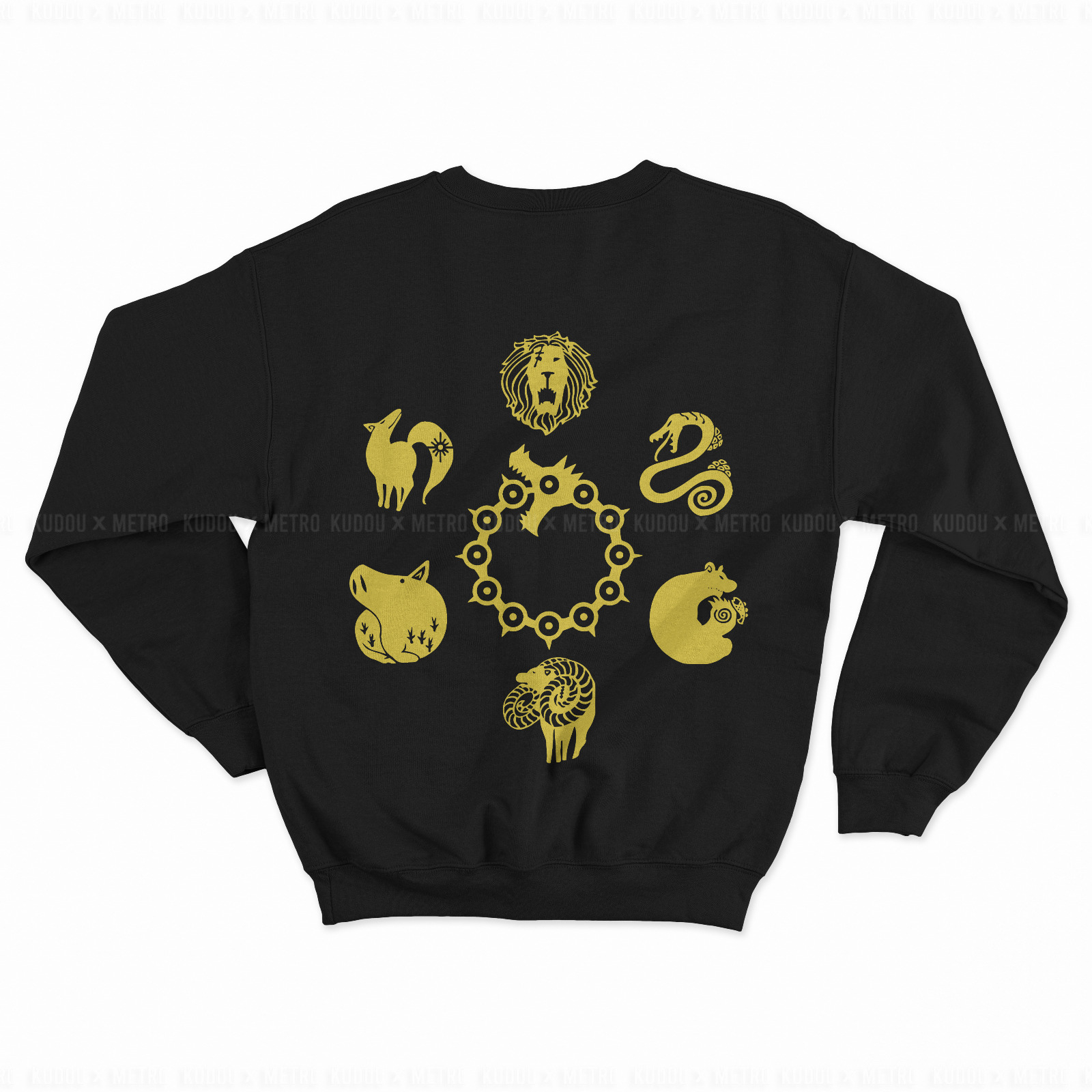 Crewneck Seven Deadly Sins Gold Black Anime Manga Premium Unisex