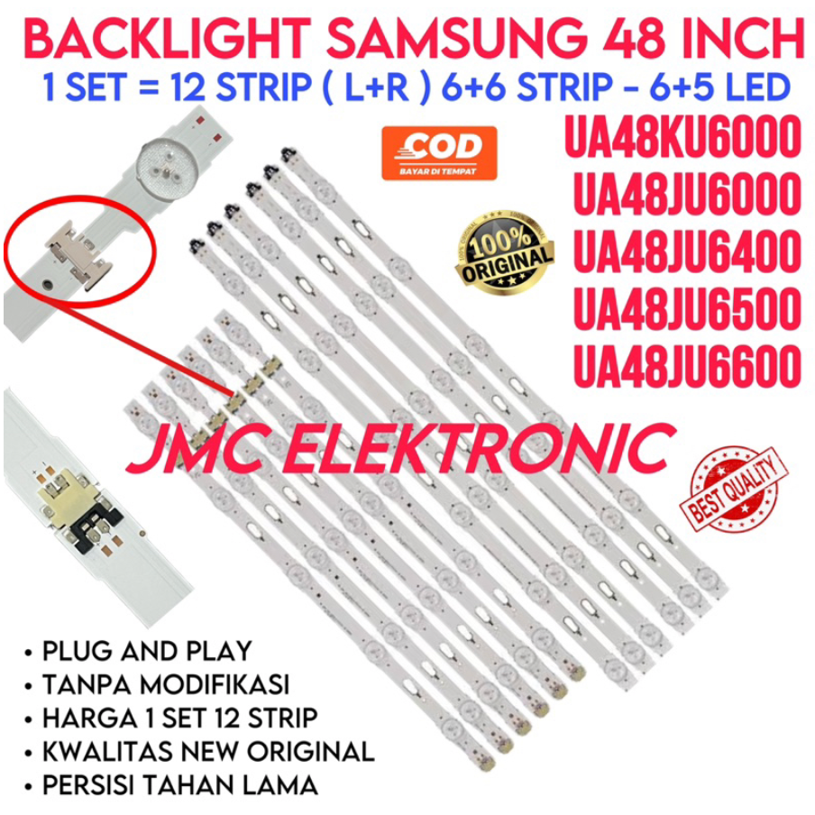 BACKLIGHT TV LED SAMSUNG 48 INCH UA48KU6000K UA48JU6000K UA48JU6400K UA48JU6500K UA48JU6600K 48KU600