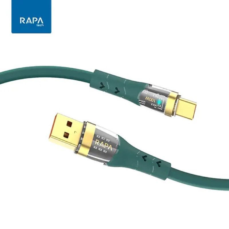 RAPAtech Crystal Kabel Data Type C 5A Quick Charge Up To 100W Transparant Data Cable Premium Quality Usb C Line Crystal