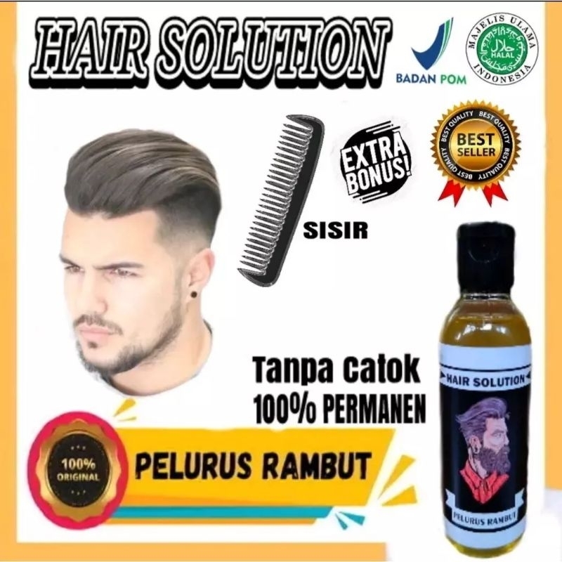 Hair Solution Pelurus Rambut pria wanita 100% Original / Hair Solution Pelurus Rambut Permanen Bonus Sisir