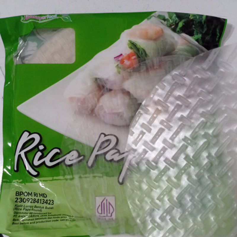 

round rice paper bentuk bulat / kertas beras bulat / kertas nasi kulit lumpia vietnam bhan trang / vietnamese spring roll rice paper round java super food