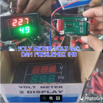 display volt meter dan frekuensi hz Meter untuk mengetahui besaran tegangan arus AC Dan besaran frek