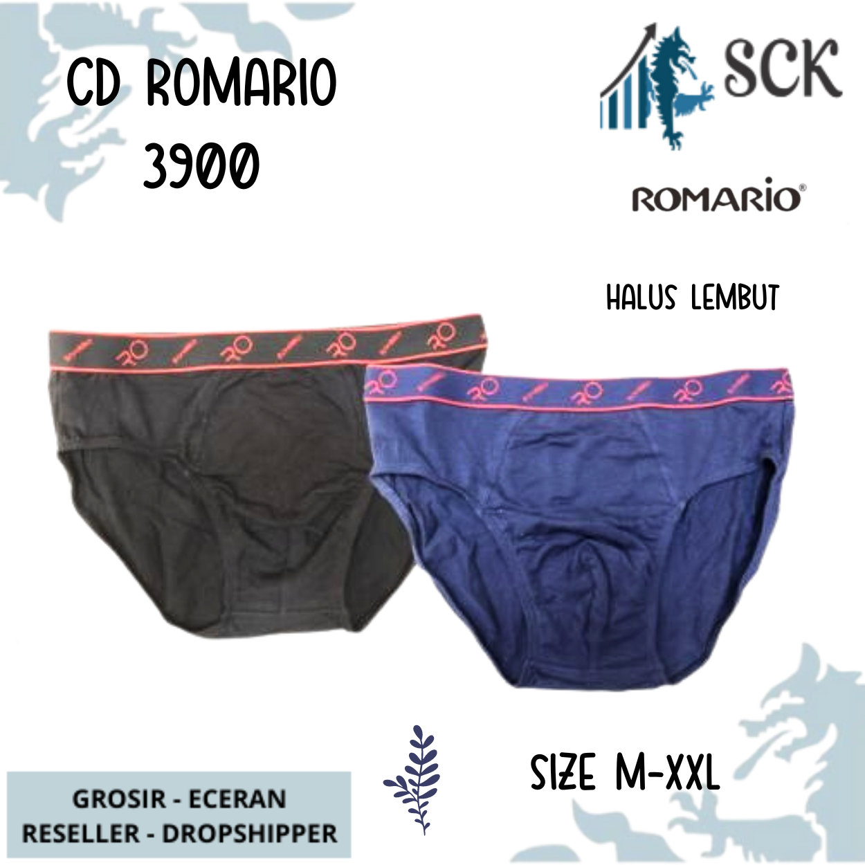 [ISI 1] CD Pria ROMARIO 3900 Bahan Katun Premium / Celana Dalam Pria Boxer