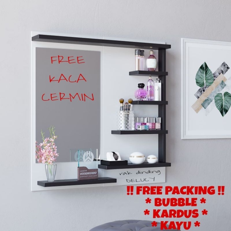 RAK KOSMETIK RAK MAKEUP GANTUNG / MEJA RIAS GANTUNG / RAK RIAS / MEJA RIAS DINDING / KACA RIAS DINDI
