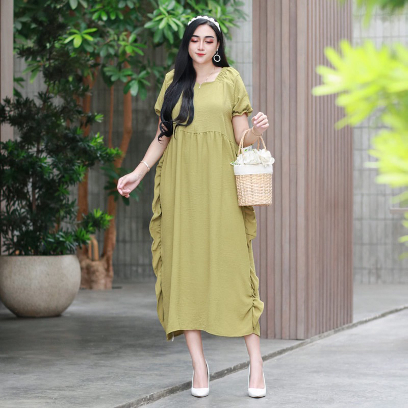 DASTER ANDIN ARAB NUNUNG DRESS || BAHAN KRINGKEL PREMIUM || MODEL RESLETING DEPN BUSUI &amp; BUMIL LD 110