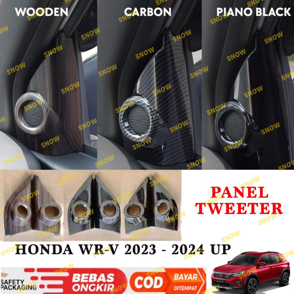 Panel Tweeter R/L Honda WRV WR-V 2022 2023 2024 Hitam Wood Carbon