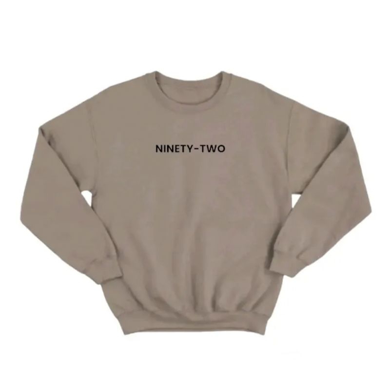 sweater crewneck Logo NINETY-TWO unisex L. XXL. 3XL. 4XL. 5XL. 6XL