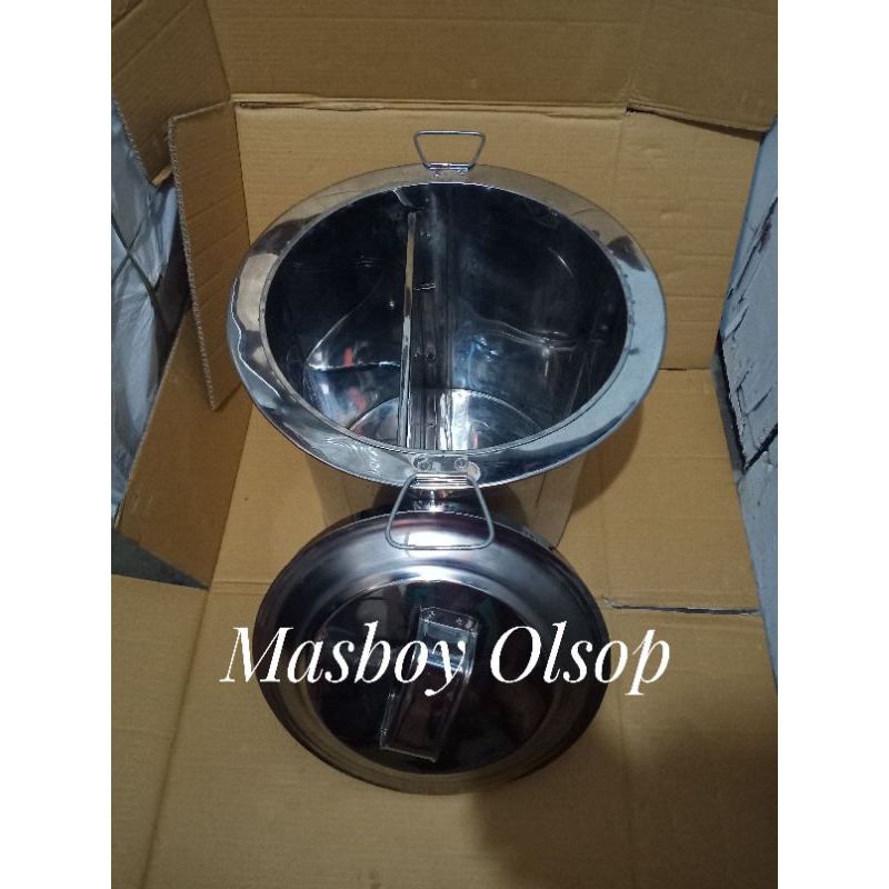 Tong Mie Ayam Sekat Stainless / Panci Dandang Mie Ayam Diameter 35 Cm