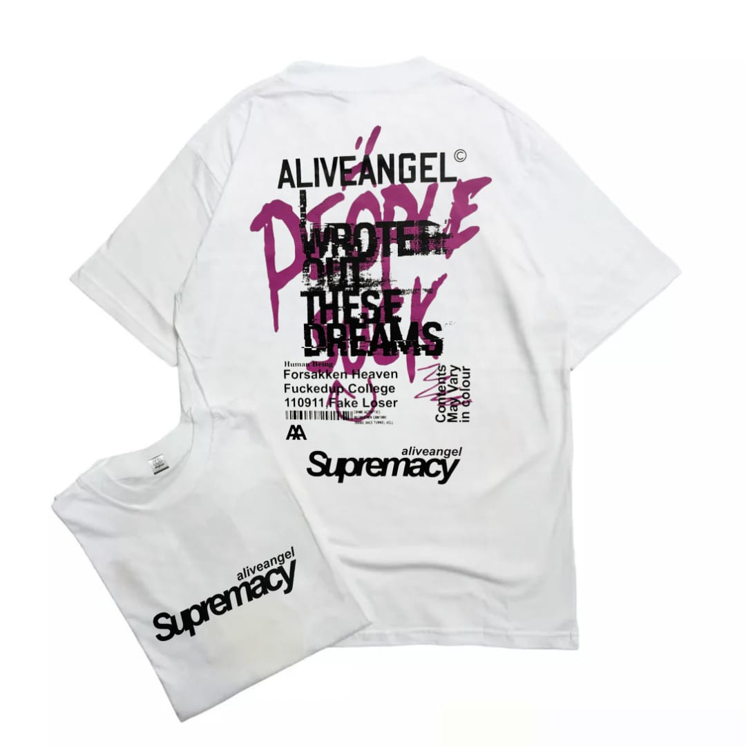 KAOS DISTRO PUTIH OVERSIZE T-SHIRT BAJU DISTRO PRIA SUPERMACY KAOS DISTRO ORIGINAL STREETWEAR SHIRT 