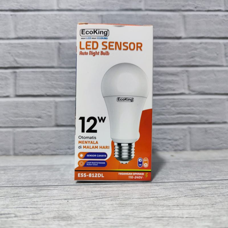 ECOKING LAMPU LED SENSOR CAHAYA 12W 12 WATT PUTIH ESS-812DL SNI BAGUS LIGHT SENSOR BERGARANSI