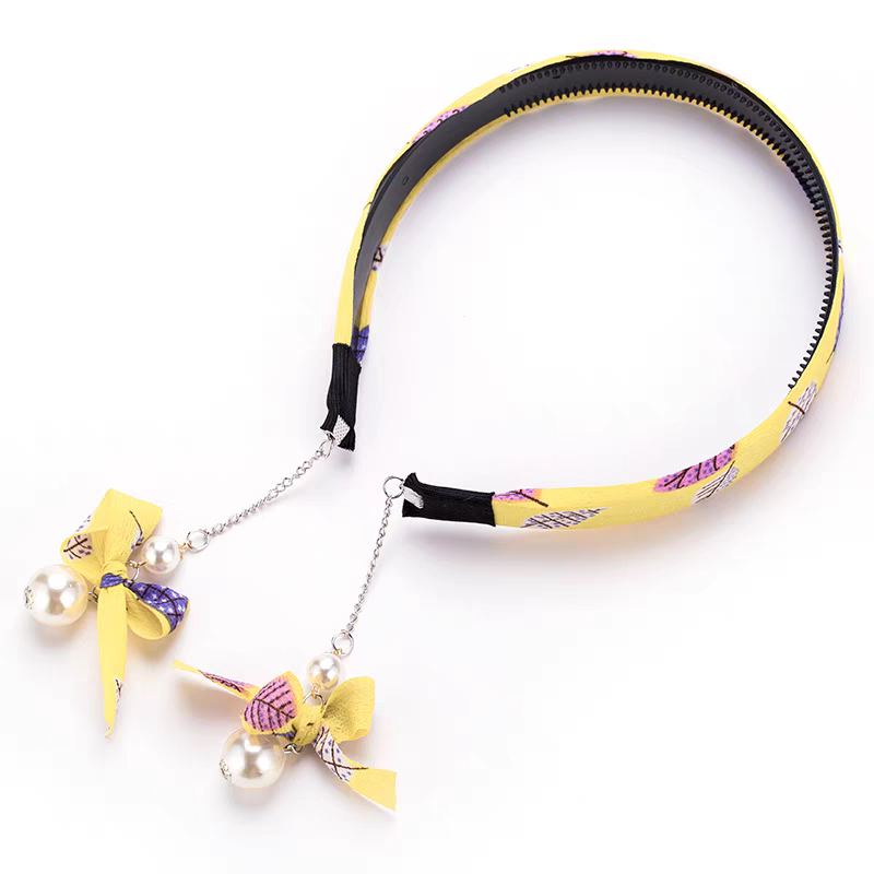 (Hello Girl)B74 Bando Anak Dan Wanita Motif Bando Rumbai Pita Mutiara  Permata Style Korea Import