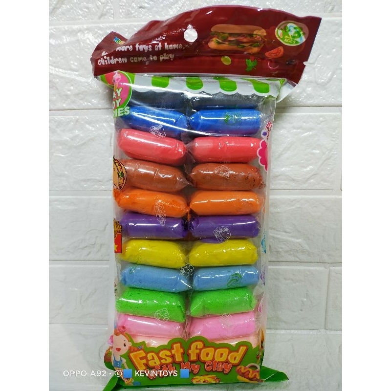 YL 2 MAINAN ANAK EDUKASI CLAY ISI 24PCS WARNA WARNI / MAINAN FAST FOOD WITH MY CLAY