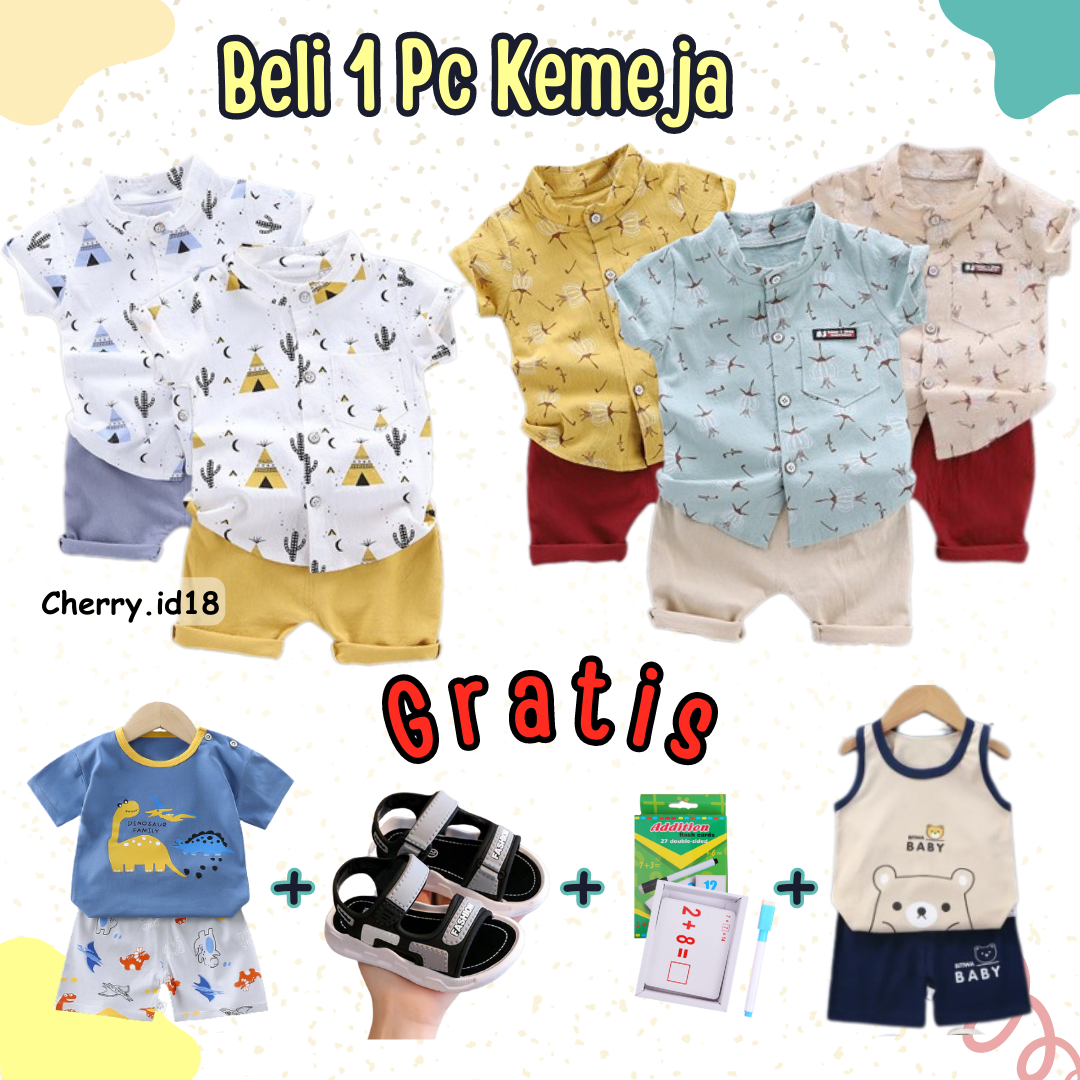 Cherry COD Paket Murah Baju Anak Murah Import / Setelan Baju Anak Laki Laki / Baju Bayi Import