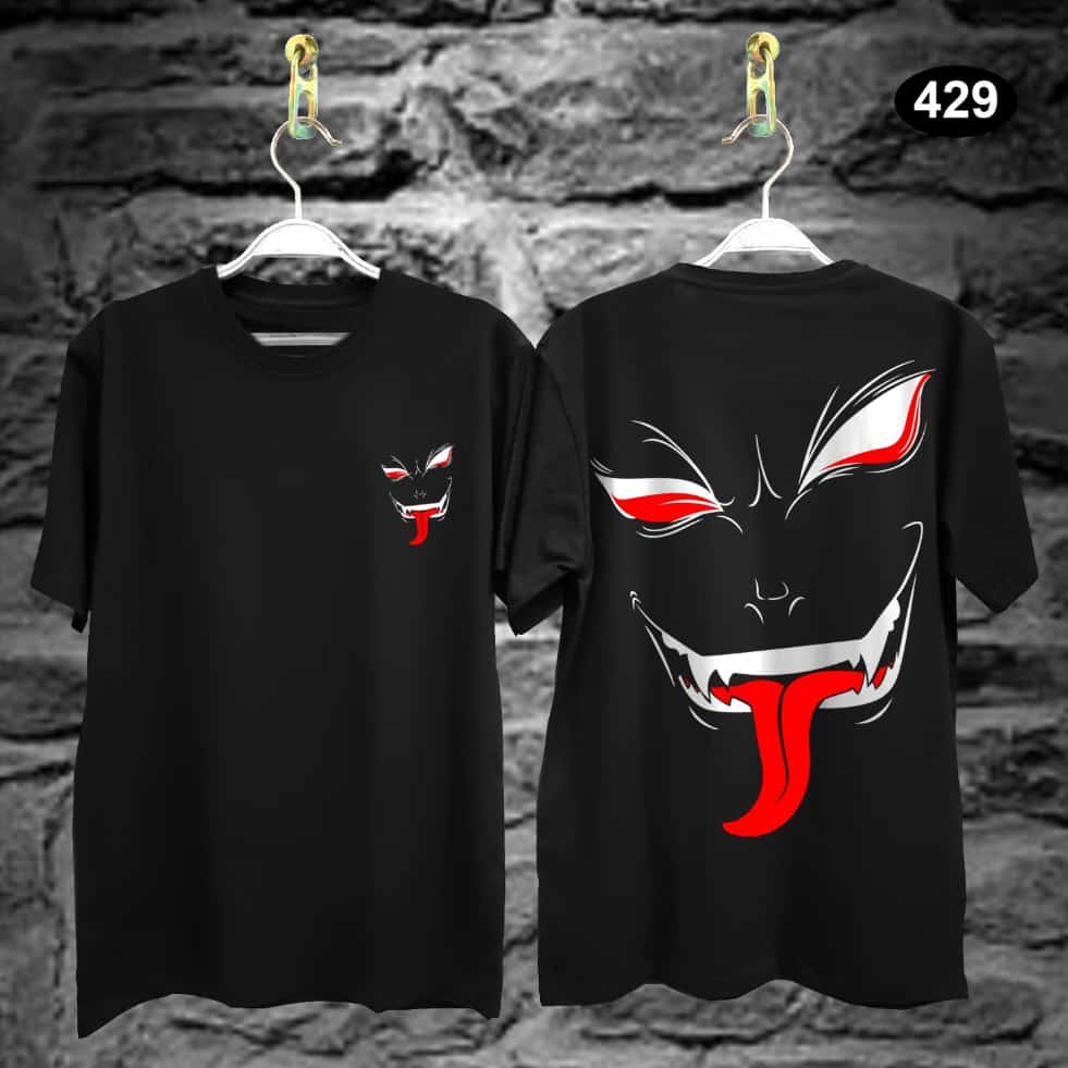 Baju Kaos Distro Tshirt Pria Wanita Boneka Keren Lengan Pendek Lidah Merah Terbaru Cewek Cowok Motif Sablon Bergambar Samurai Dragon Cod Couple Unisex