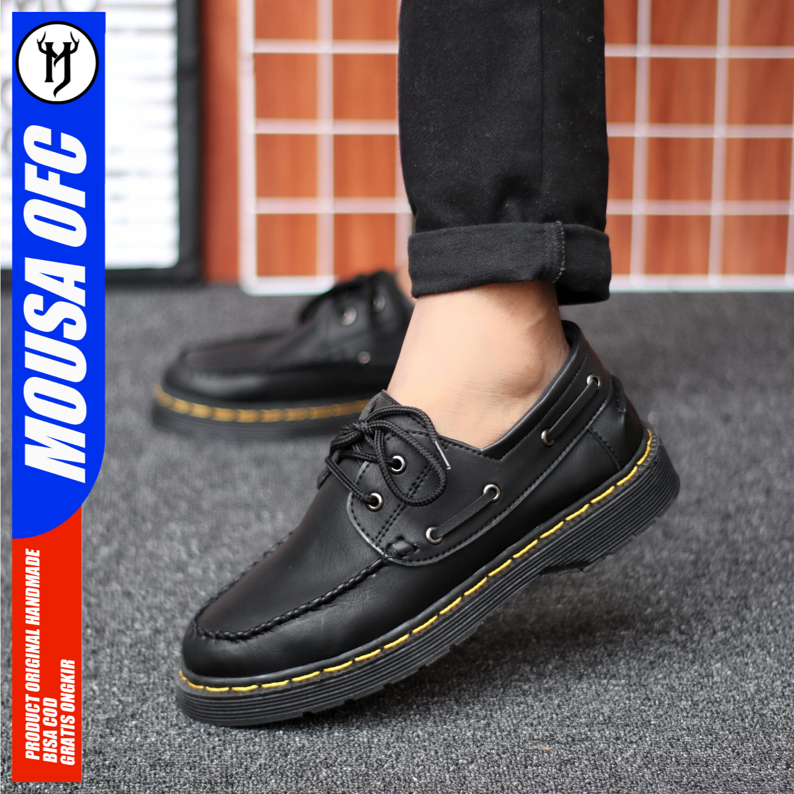 MOUSA Sepatu Docmart Formal Pantofel Sepatu Casual Kerja Pria ABR