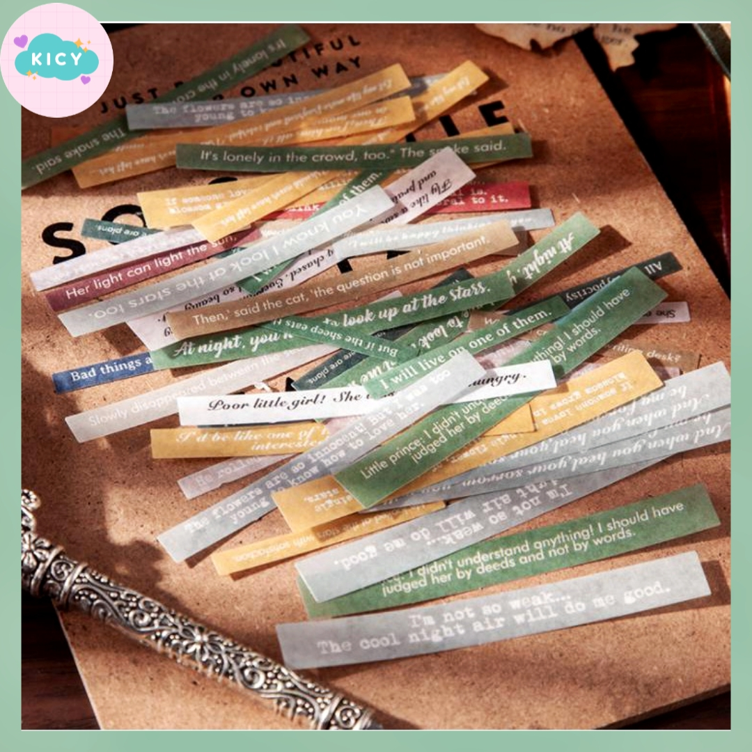 

[KICY] 7 Pcs Sticker Deco THE FAIRY QUOTE Stiker Kata-kata Stiker Quote Vintage Scrapbook Journal