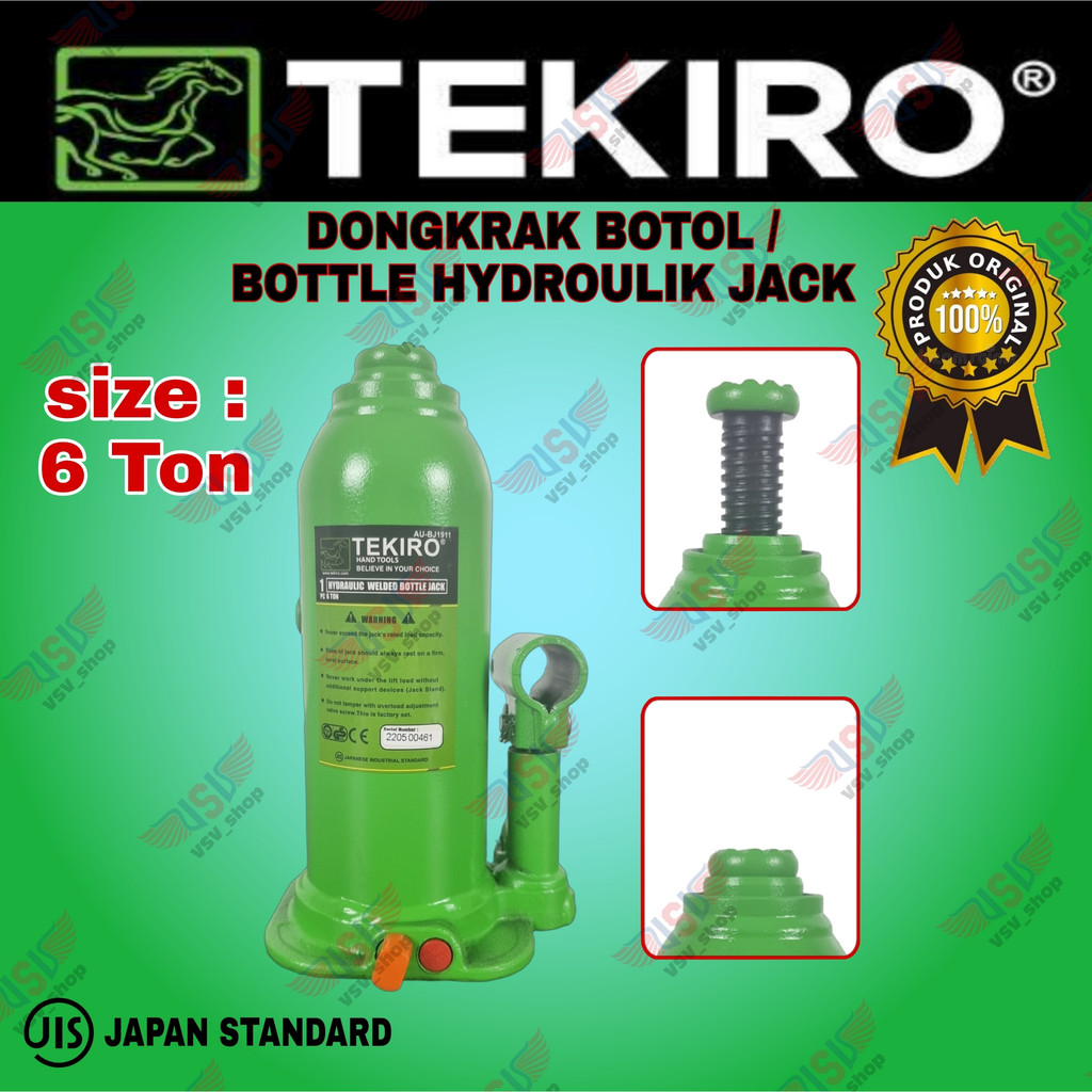 TEKIRO dongkrak botol 6 Ton / hydraulic jack 6 ton Tekiro