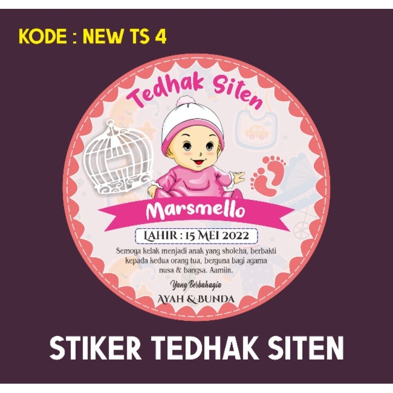 Stiker Tedak siten | Stiker dununan | Stiker cup bubur