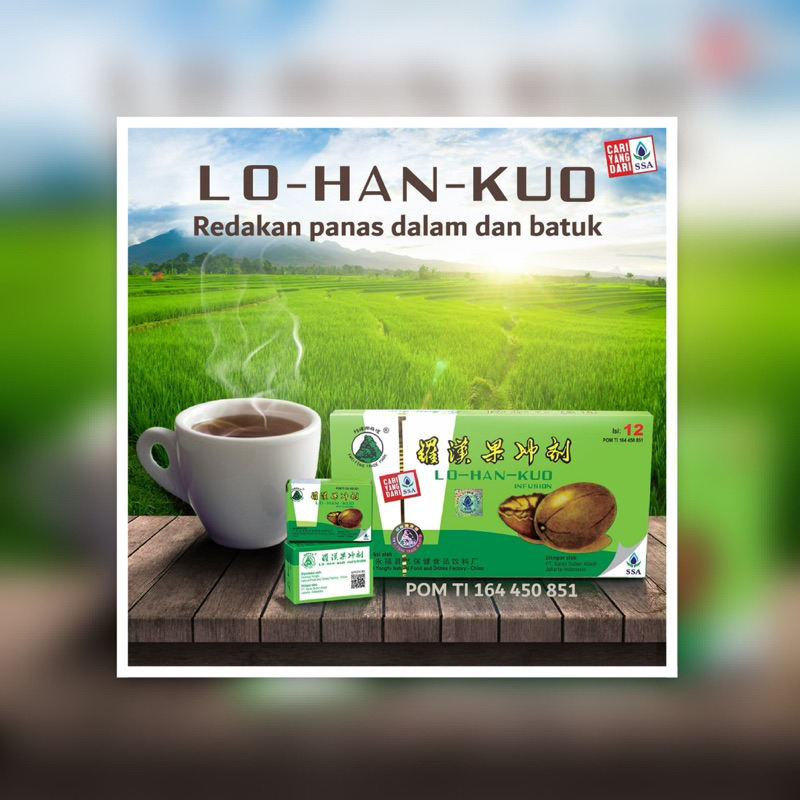 

LO HAN KUO INFUSION 12’s SSA Luo Han Guo / Lohankuo Infusion - Minuman Herbal Meredahkan Panas Dalam Batuk Kering, Tenggorokan Kering dan Sariawan Lohankuo