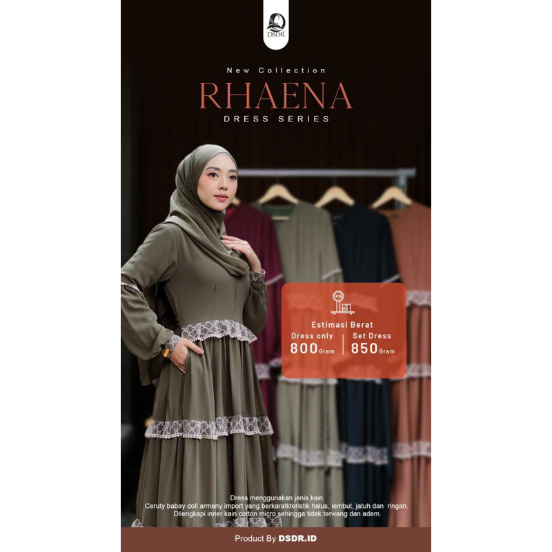 RHAENA DRESS SERIES BY DSDR - OPEN PO S/D 25 MEI - GAMIS CANTIK SUPER MEWAH DRESS ELEGAN PRINCESS SET PASHMINA