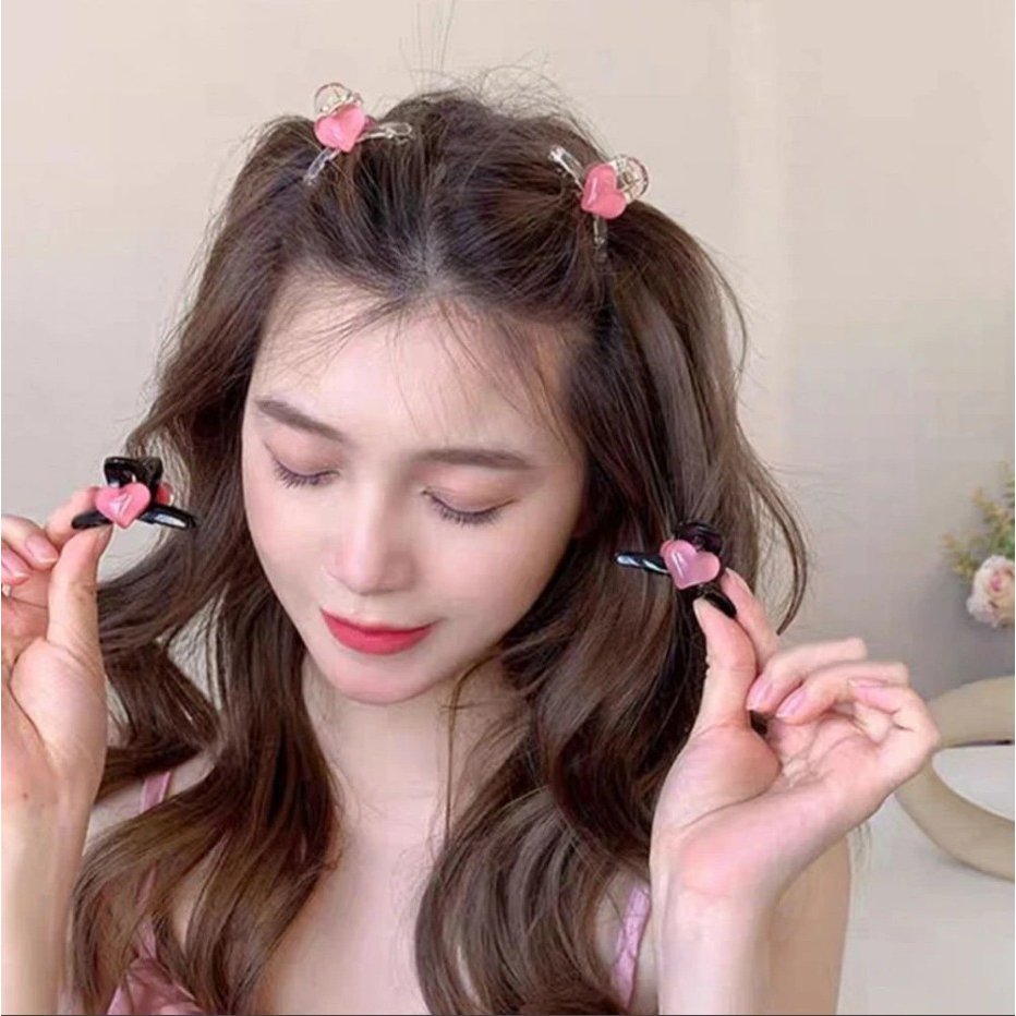 PREMIUM Jepit Poni Klip Jepit Rambut Bentuk Love Hati 4CM - Jepit Rambut Sisi Lucu - Klip Hiasan Kepala Untuk Perempuan