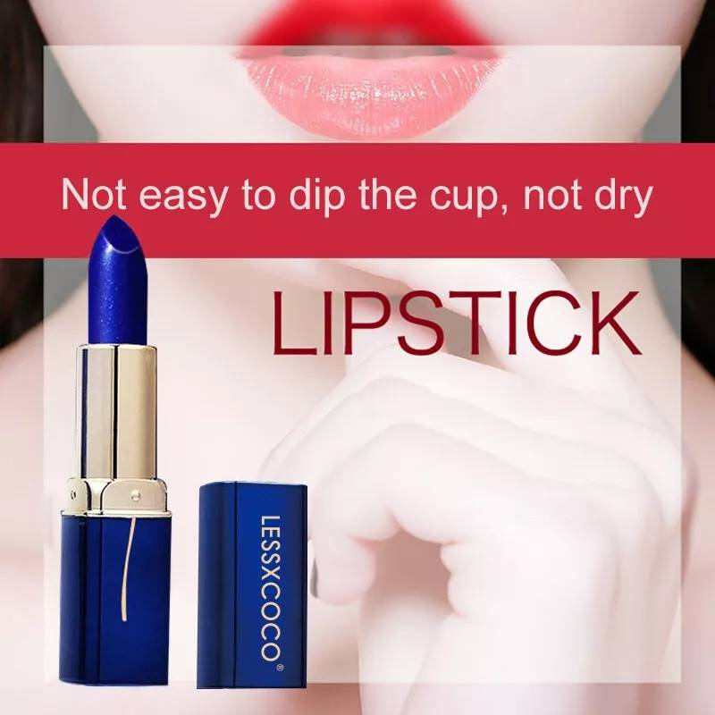 lessxcoco Lipstik BIRU pelembab Rubah warna / lipstik viral magic