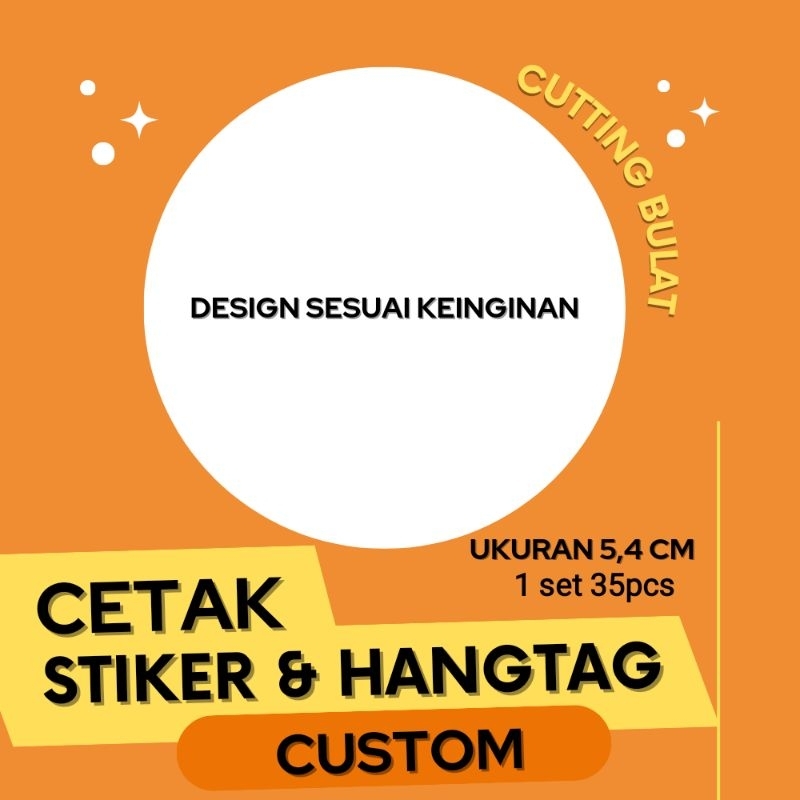 

Cetak Stiker / Kartu / hangtag Label Bulat Custom Design Sticker Hang tag dekorasi hampers hadiah gift parcel bingkisan hantaran Tulisan nama olshop thank you birthday wedding graduation circle diameter 5,4cm 4,4cm 7cm