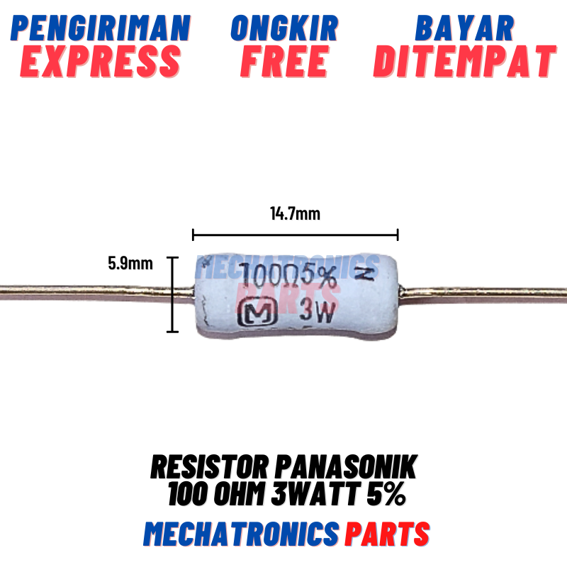 RESISTOR PANASONIK 100OHM 3WATT 5%