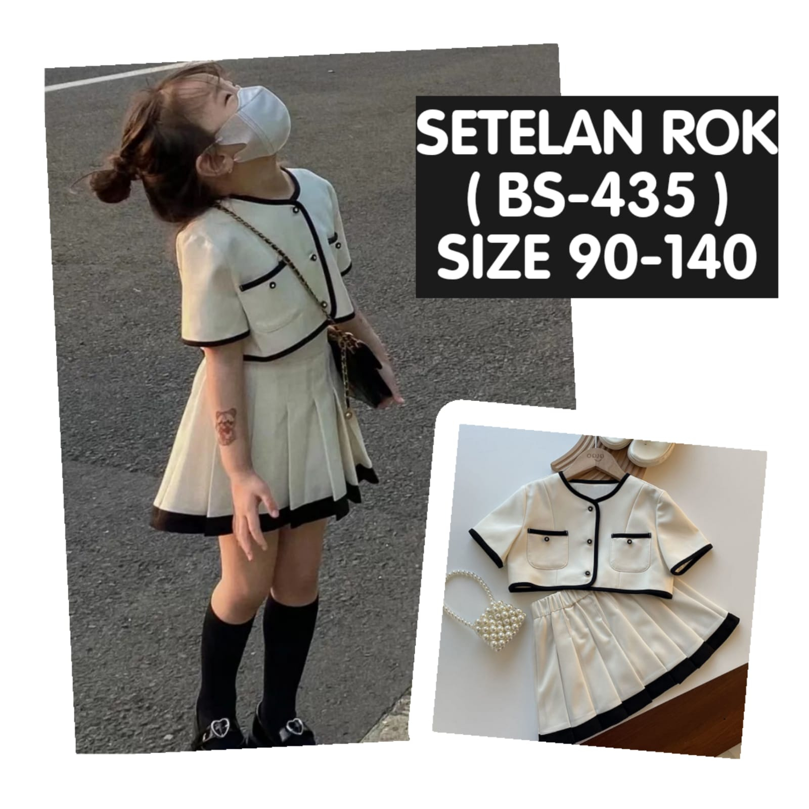 (LOLI-JKT) BS-435 SET ANAK IMPORT KANCING PITA SIZE 90-140