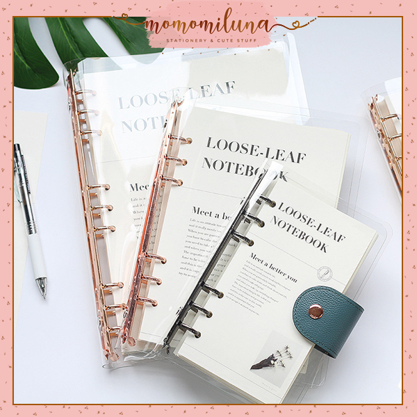 

Binder elegant ukuran A6 kancing kulit termasuk isi kertas refill 80-90 lembar binder estetik journaling MK1419