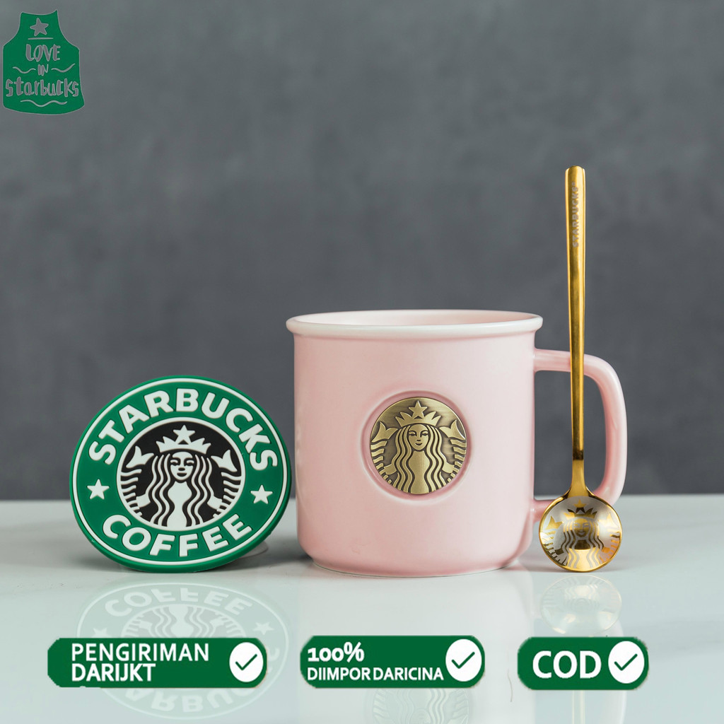 Mug Kopi Keramik Mug Kopi Keramik Mug Kopi Keramik Mug Kopi Starbucks dengan Tatakan Sendok