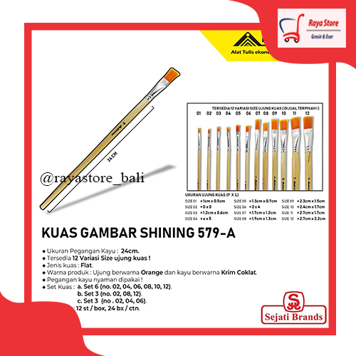 

Kuas gambar shinning 579 A set 3