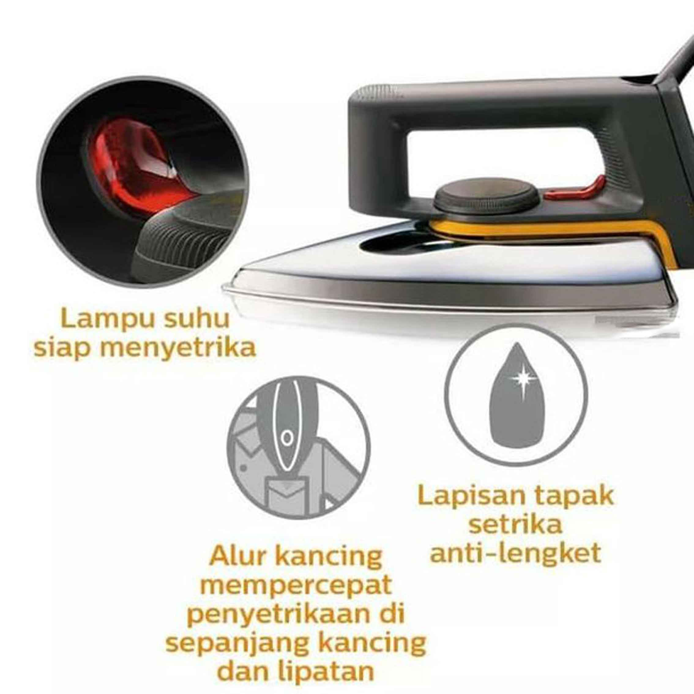 Setrika Dry Iron / Setrika Listrik / Gosokan Pakaian / TD-333