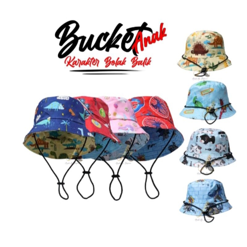 Topi bucket anak / topi anak cowok / topi anak cewek / topi bucket kids / topi anak / topi kids