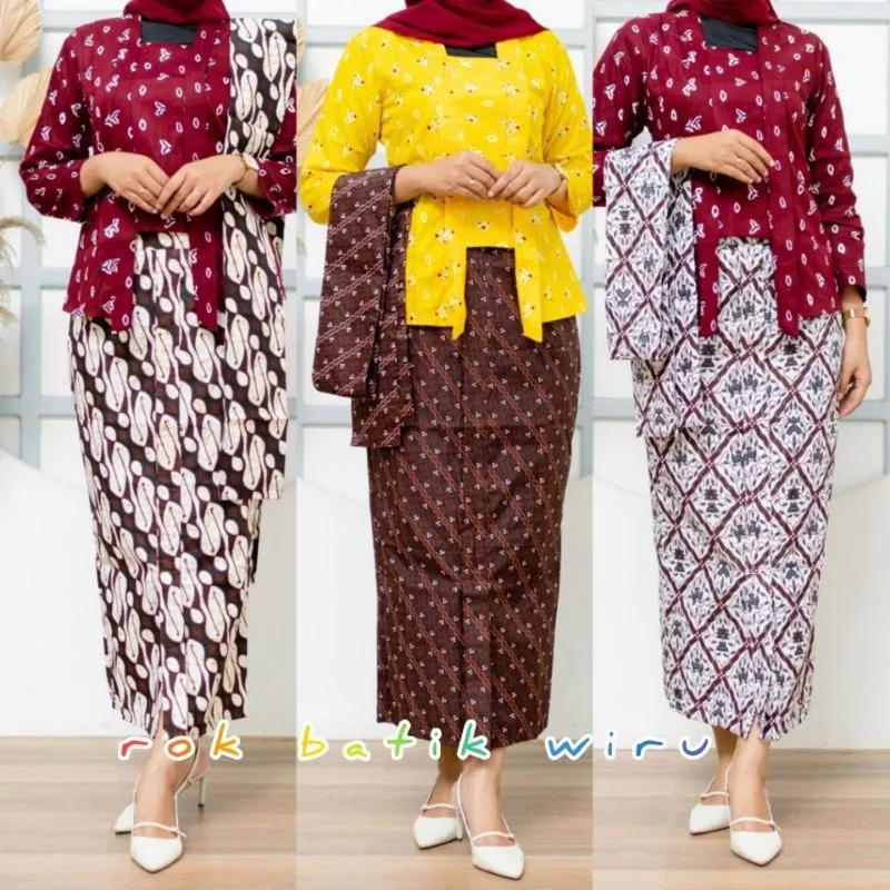BATIK WIRON JARIK Rok Batik Wiron Jarik Wiru Bawahan Tradisional Pinggang Karet
