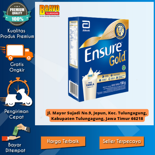 

Bravo Supermarket Tuluangagung - Ensure Gold HMB Vanila 150 g - Susu Nutrisi Dewasa Rendah Laktosa