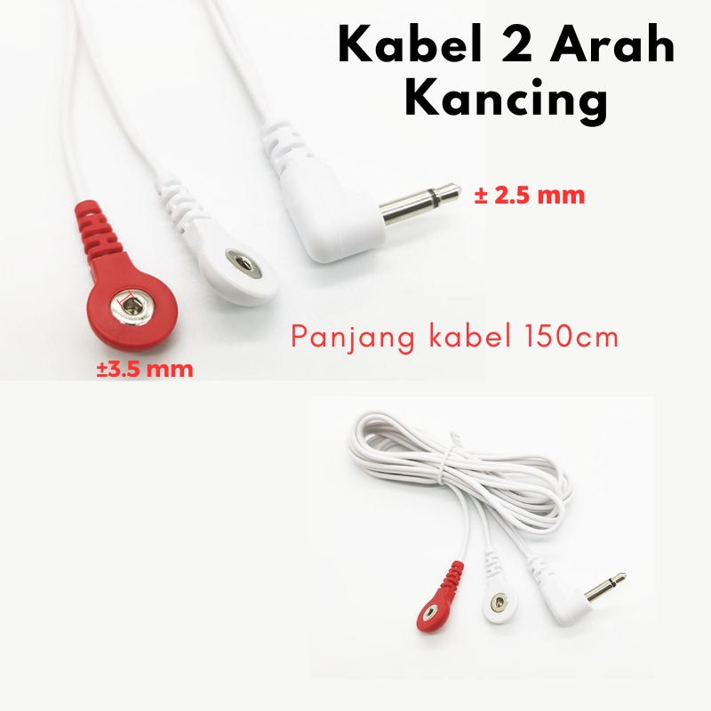 kabel Konektor Bantalan PAD Elektroda Alat Pijat Tubuh 2 Arah &amp; 4 arah