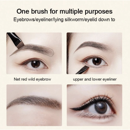Kuas Alis 2 IN 1 Double Eyebrow Brush Dengan Sikat Bulu Mata Eyeliner Pen Eyebrow Brush Premium Pembentuk Alis Alat Makeup Kecantikan Face Eye tools