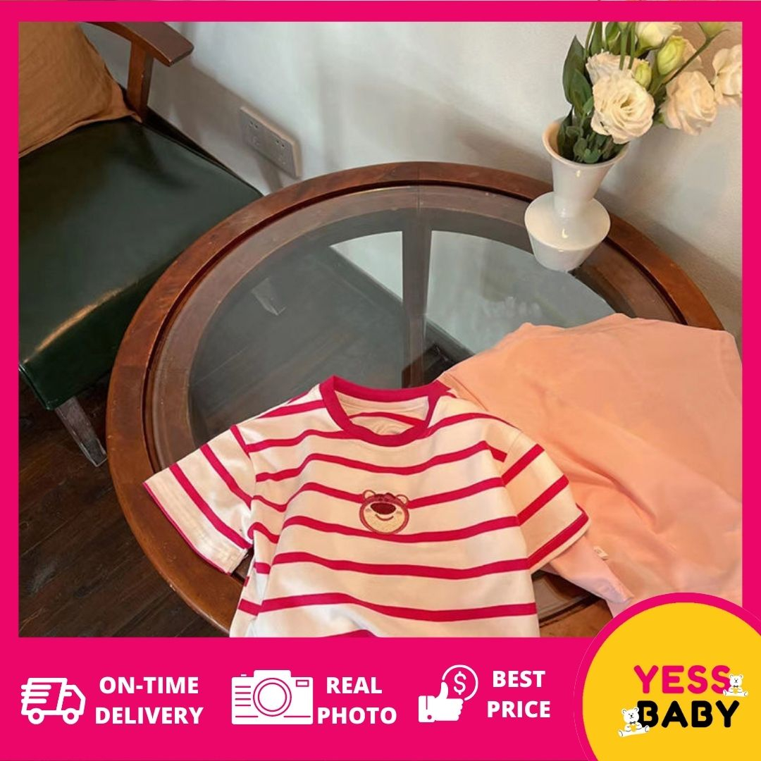 YESSBABY - PINKY BEAR EBV 1-8tahun T-shirt/Kaos Anak perempuan Katun 100%/baju anak perempuan /T-shirt Bayi Perempuan Pakaian Baju Anak IMPORT