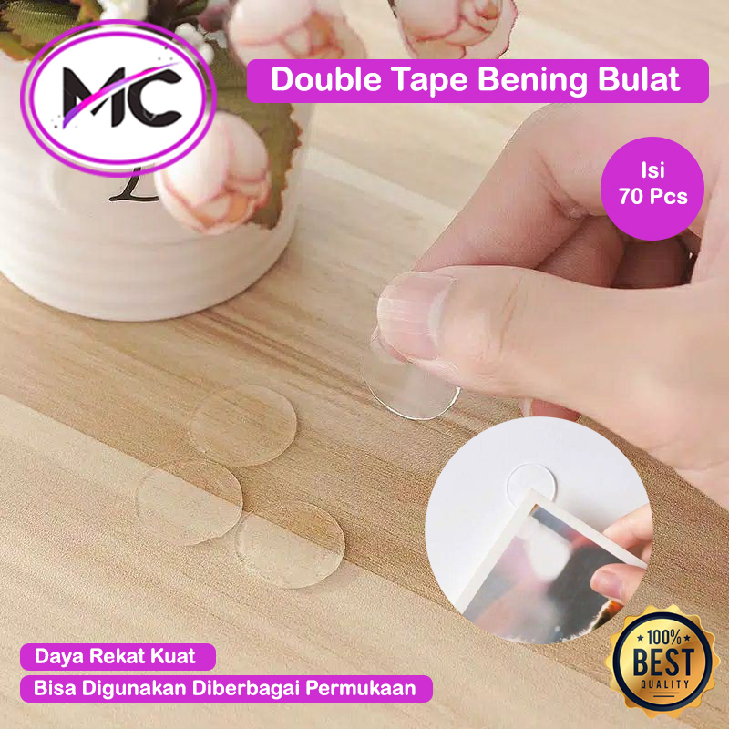 Double Tape Nano Bening Bulat Super Kuat Perekat Dua Sisi Serbaguna Tahan Air