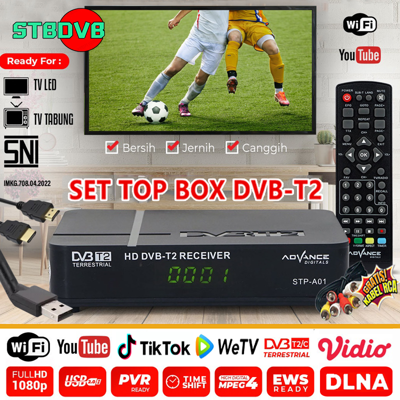 set top box tv digital untuk semua tv tabung matrix DVD-T2 Riciver Digital STB Wifi Youtube Full HD 