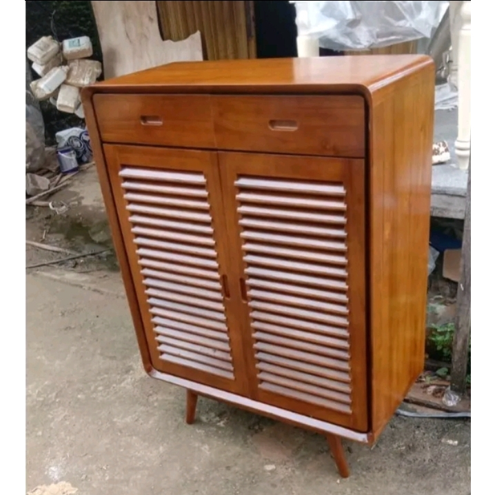 Rak sepatu kayu jati mentahan | lemari sepatu Minimalis | lemari minimalis jati