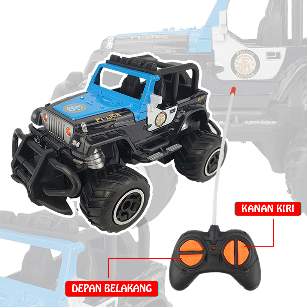 Mainan Anak Mobil Remote Control Polisi/ Mainan Mobil Remot Kontrol Police Rock Crawler 6146J