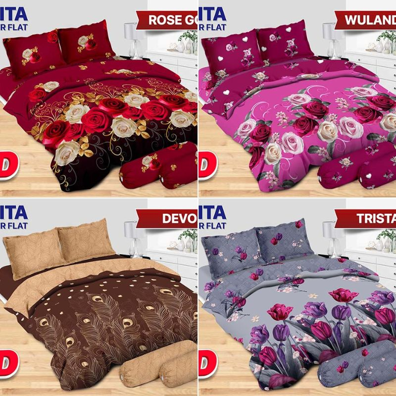 RC BONITA BEDCOVER FLAT UKURAN 180X200