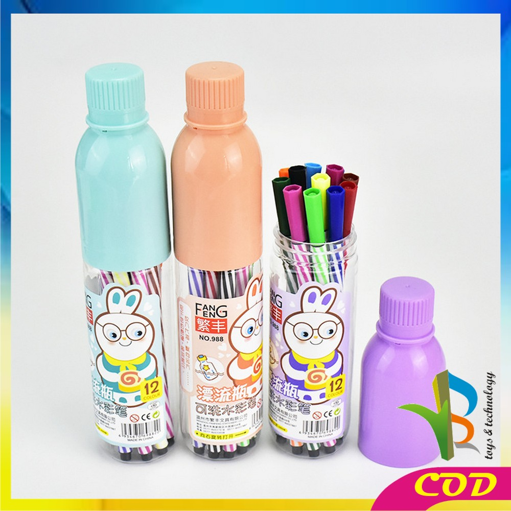 RB-A63 Spidol Warna Warni Alat Lukis Marker Pen Spidol Warna Alat Tulis Anak / Spidol Marker Warna Pena Kuas Menggambar Kerajinan Alat Tulis Kantor Sekolah