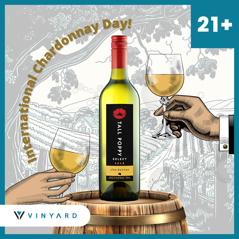 Tall Poppy Chardonnay 750 ml ( Original &amp; Resmi By Vinyard )