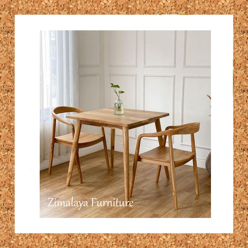 Meja Makan Cafe, Meja Makan Jati Minimalis 2 Kursi