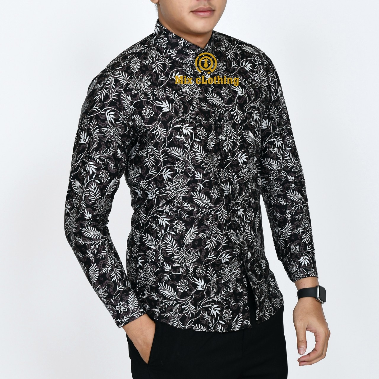 Baju Batik Pria Slimfit Kemeja Lengan Panjang Slim Premium Kode 1841