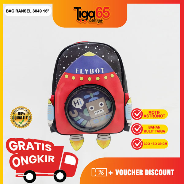 365 TAS RANSEL / Backpack / Tas Punggung / Tas Ransel / Tas Anak / Karakter / Bag Ransel Astronot 3049 16&quot;